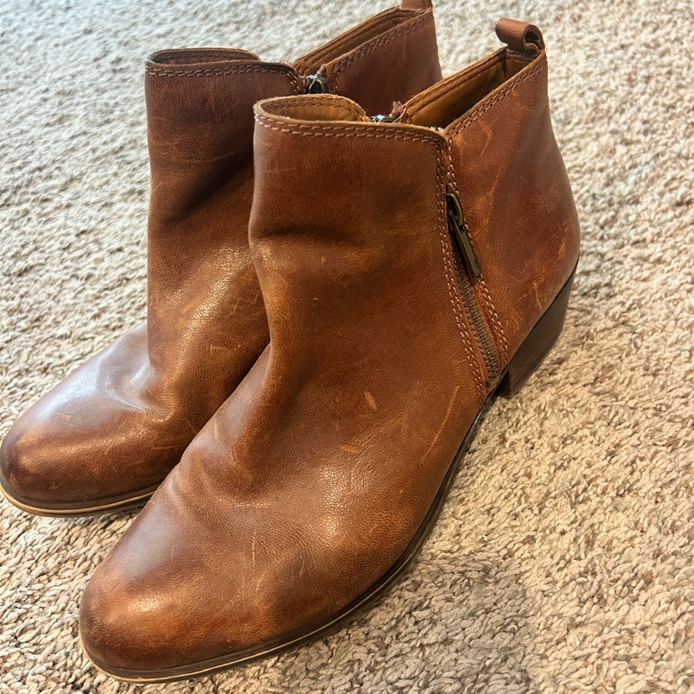 Lucky Brand Brown Leather Booties Women’s 8.5